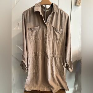 BeachLunchLounge Bowie Utility Shirt Dress | Linen Rayon Button Down| Medium